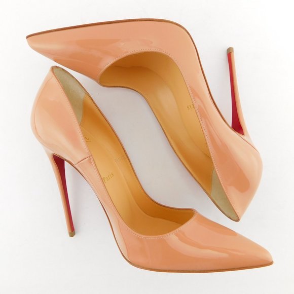 New CHRISTIAN LOUBOUTIN Blush Nude Patent Leather Classic Stiletto Heel Pumps 38 - Picture 4 of 8